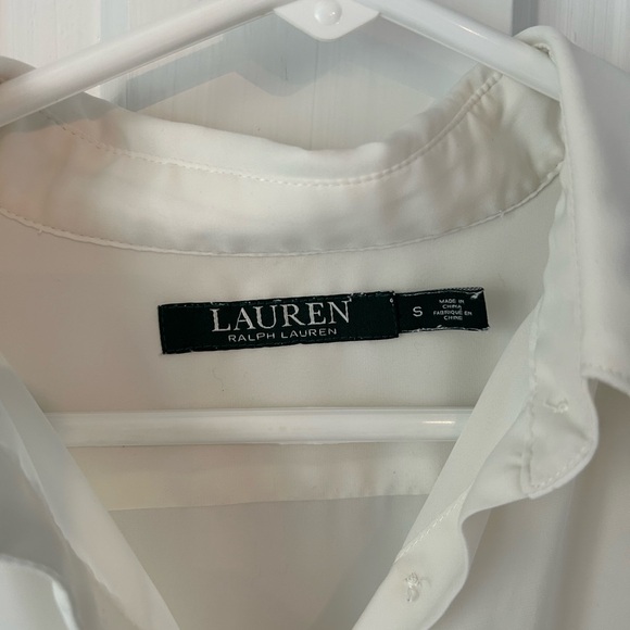 Lauren Ralph Lauren semi sheer button down blouse. - Picture 3 of 6